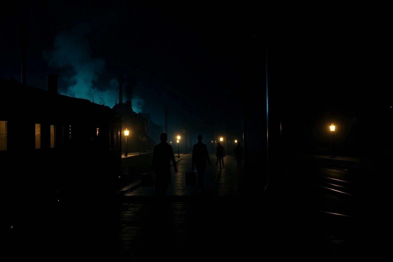 A northbound railway platform of the Great Migration era